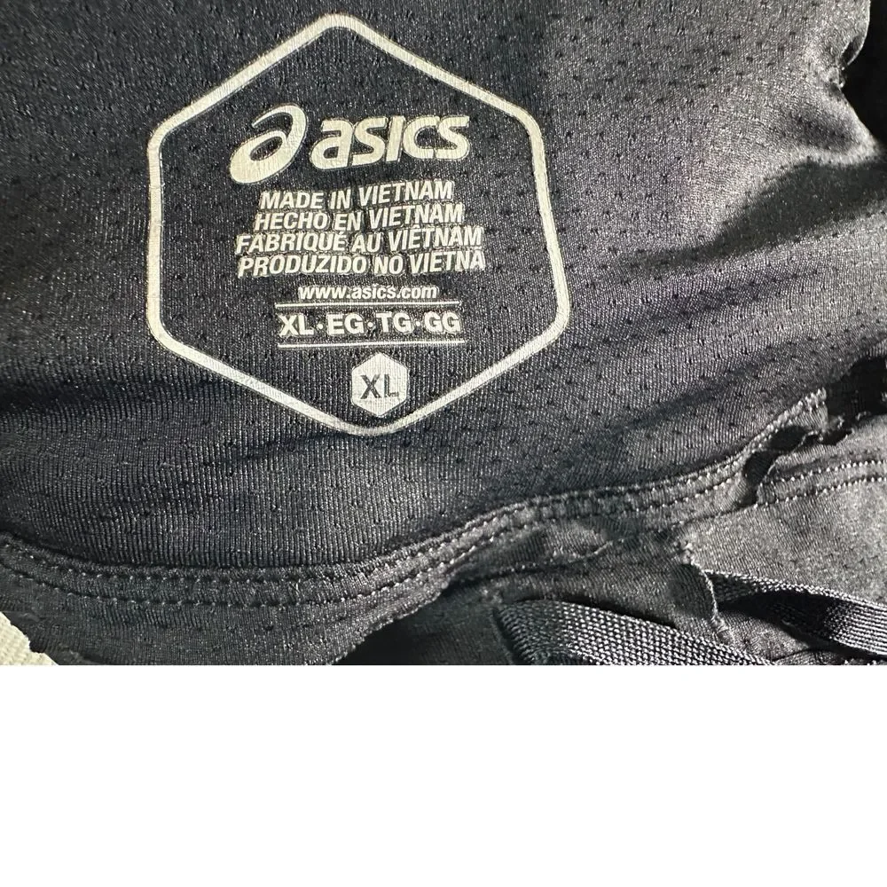 ASICS Women's Athletic Running Shorts Navy Blue Geometric‎ Pattern XL no liner